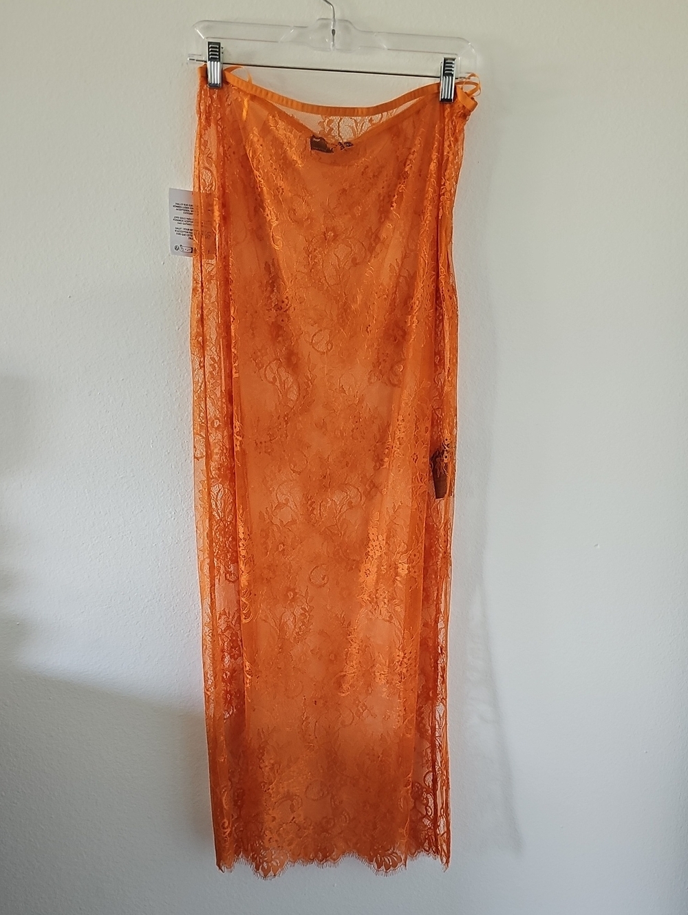 ●●ASOS SHEER LACE ORANGE MAXI SKIRT NWT SIZE US10/UK14/EU42●●
